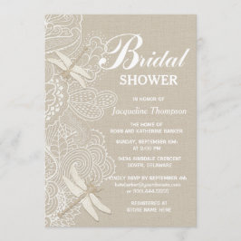 Invitación Burlap y Lace Rustic Bridal Shower