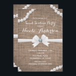 Invitación Burlap y Pearls Rústico Glamour Sweet 16 Fiestas<br><div class="desc">Burlap & Pearls Rústico Glamour Dulce 16 invitaciones de fiesta.  También están disponibles los elementos coincidentes.</div>