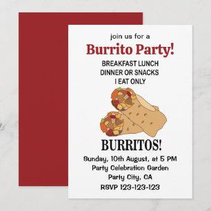 Invitación Burritos Como Solo Burritos