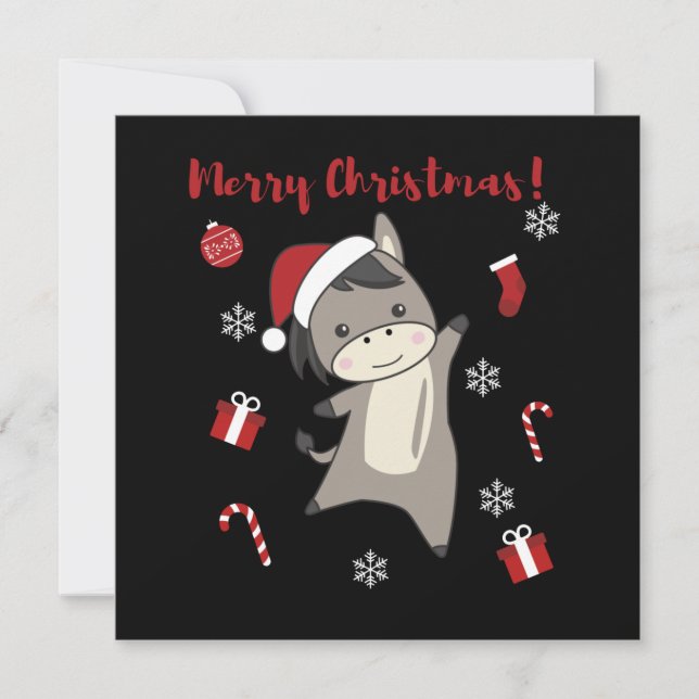 Invitación Burros Navideños Animales de Invierno (Anverso)