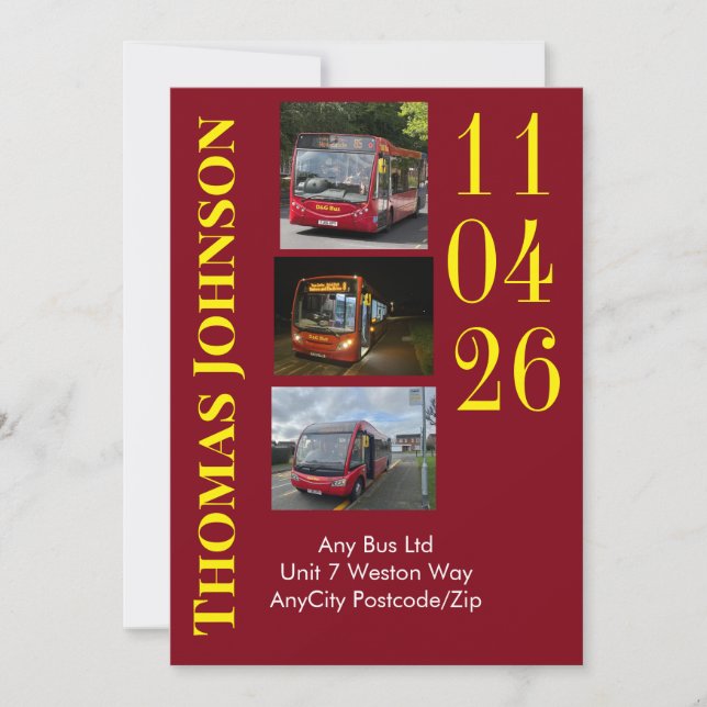 Invitación Bus Depot Tour Invitation Personalized (Anverso)