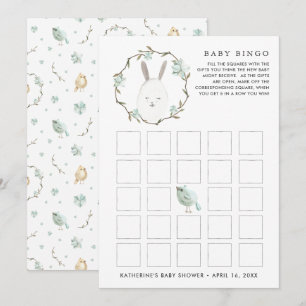 Invitación Buscando Pascua   Bingo para Baby Shower de Primav