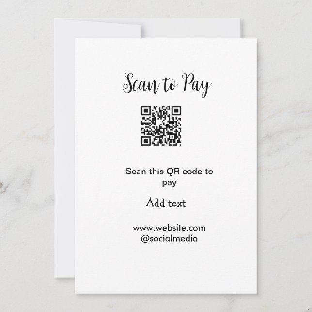 Invitación Buscar para pagar el análisis código QR agregar de (Anverso)
