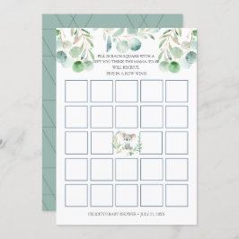 Invitación Bush Baby Koala Baby Shower Bingo Game Card
