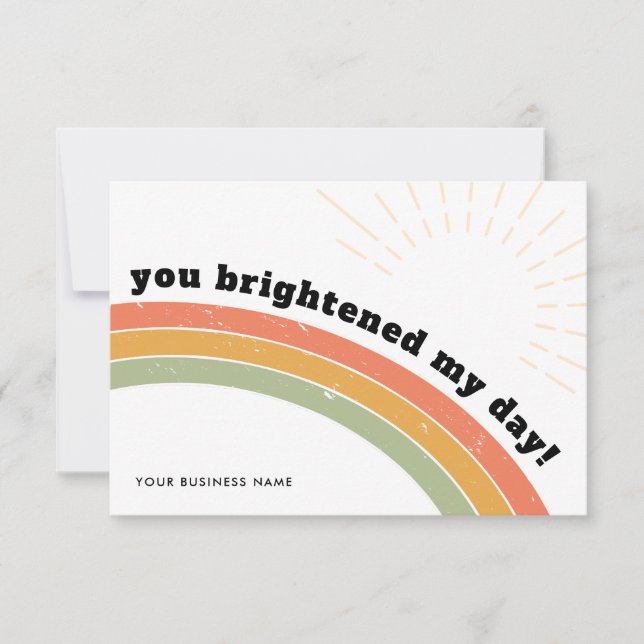 Invitación Business Gracias Retro Rainbow Sun Bright Day (Anverso)