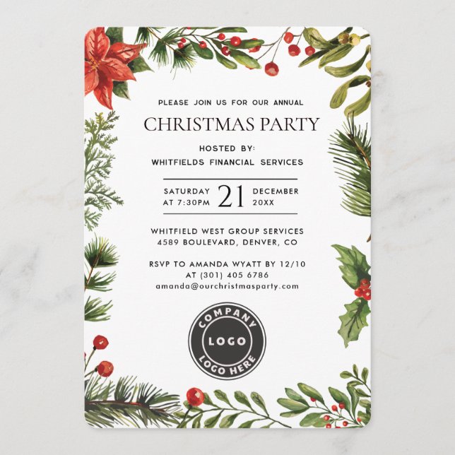 Invitación Business Logo Corporate Christmas Party (Anverso)