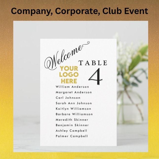 Invitación Business Logo Table Event Seating Plan Cards  (Subido por el creador)