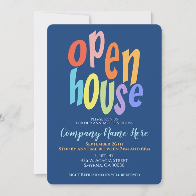 Invitación Business Open House Moderno (Anverso)