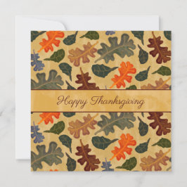 Invitación Business Otumn Oak Tree deja feliz día de gracias