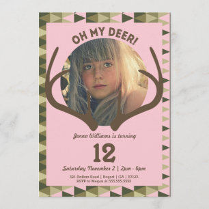 Invitación Búsqueda de cumpleaños de las astas del chica