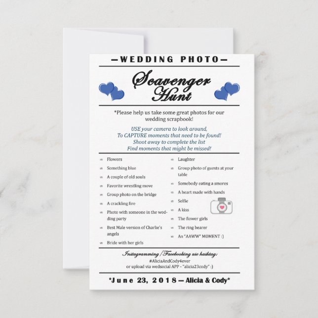 Invitación Busqueda de Fotos de Boda (Anverso)