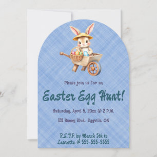 Invitación Búsqueda de huevos de Pascua de conejito editable