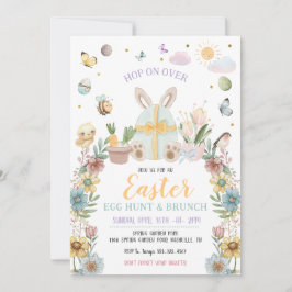 Invitación Búsqueda de huevos de Pascua de conejito pastel
