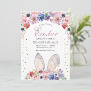 Invitación Búsqueda de huevos de Pascua de flores de primaver