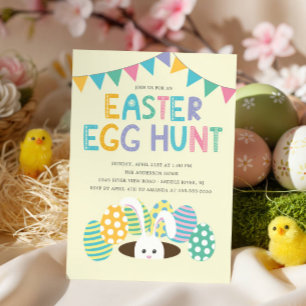 Invitación Búsqueda de huevos de Pascua del conejo de Pascua 