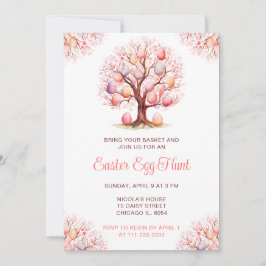 Invitación Busqueda de Huevos de Pascua en un Árbol de Primav