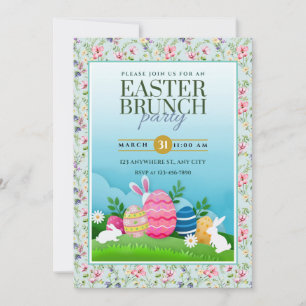 Invitación Búsqueda de Huevos de Pascua, Fiesta de Celebració