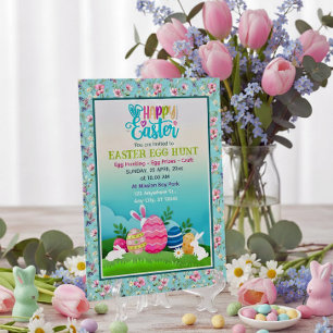 Invitación Búsqueda de Huevos de Pascua, Fiesta de Celebració