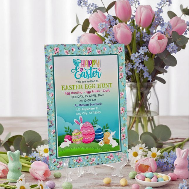 Invitación Búsqueda de Huevos de Pascua, Fiesta de Celebració (Subido por el creador)