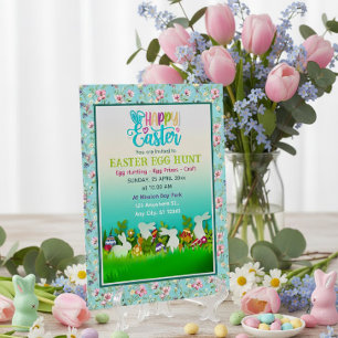 Invitación Búsqueda de Huevos de Pascua, Fiesta de Celebració