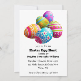 Invitación Búsqueda de huevos de Pascua moderna y colorida pe