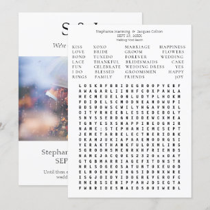 Invitación Búsqueda de palabras de un Boda fotográfico modern