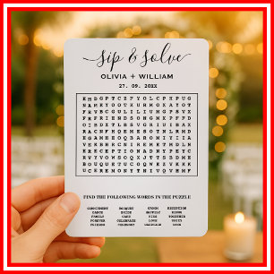 Invitación Búsqueda de palabras personalizadas para boda Sip