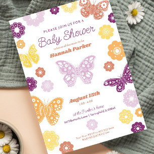 Invitación Butfly Baby Girl Shower
