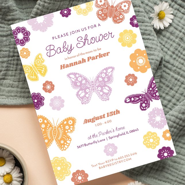 Invitación Butfly Baby Girl Shower (Subido por el creador)