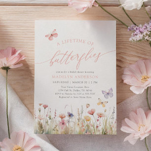Invitación Butfly Wildflower Bridal Shower