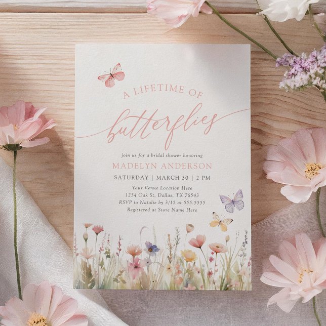 Invitación Butfly Wildflower Bridal Shower (Subido por el creador)
