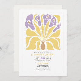 Invitación Butter & Wisteria Abstract Floral Boho Wedding