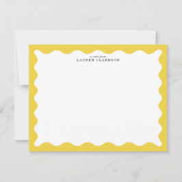 Invitación Butter Yellow Wavy Frame Note Card