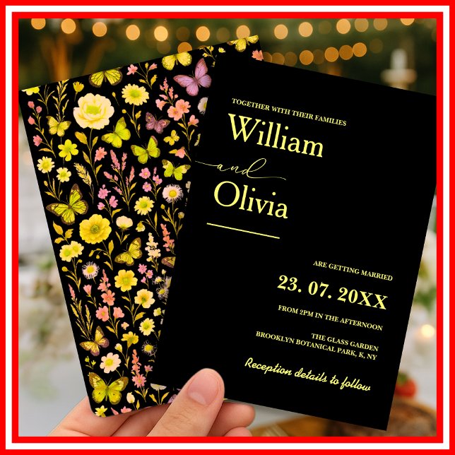 Invitación Butter Yellow Wildflower Boda (Subido por el creador)