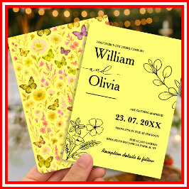 Invitación Butter Yellow Wildflower Boda