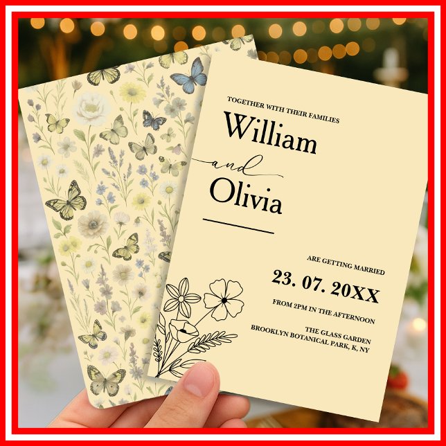 Invitación Butter Yellow Wildflower Boda (Subido por el creador)