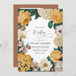 Invitación Buttercream, Soft Marigold & Blush Taupe Wedding