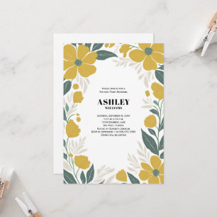 Invitación Buttercup Yellow Modern Floral Birthday Party