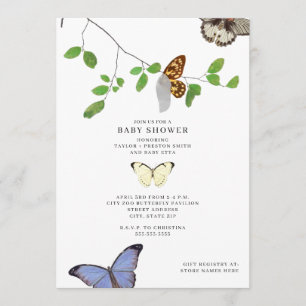Invitación Butterflies Chrysalis Baby Shower