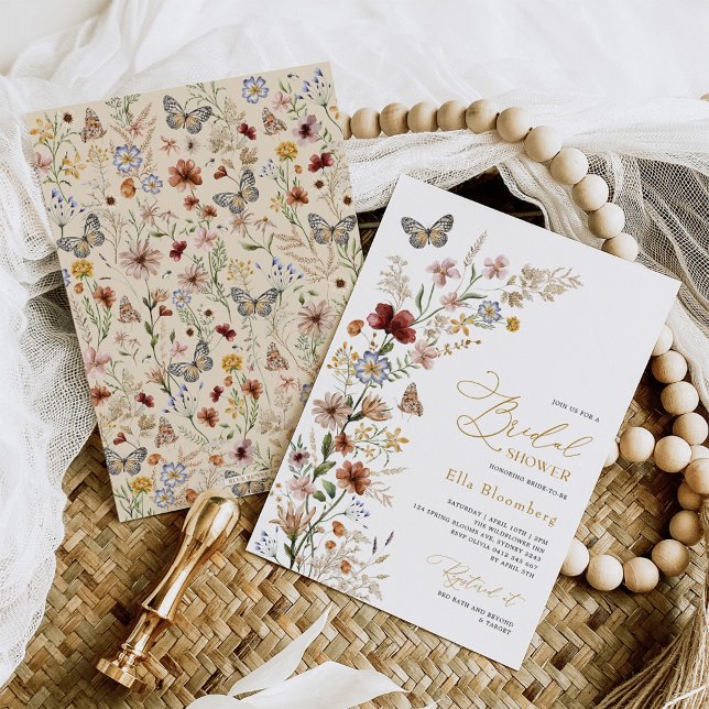 Invitación Butterflies de Boho floral ducha de novia (Subido por el creador)