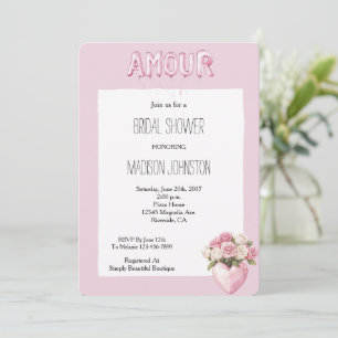 Invitación Butterflies Dragonflies Stripes Bridal Shower