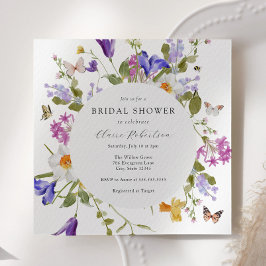 Invitación Butterflies en flor de primavera ducha de novia
