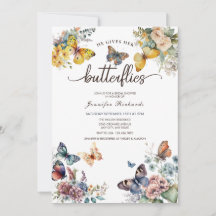 Butterflies Floral | Ducha acuarela