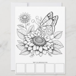 Invitación Butterfly Adulto Coloring Card Art Therapy