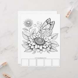 Invitación Butterfly Adulto Coloring Card Art Therapy