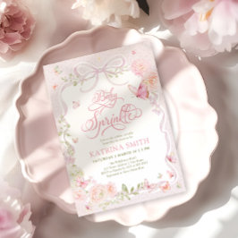 Invitación Butterfly Baby Sprinkle Floral Girl Baby Shower
