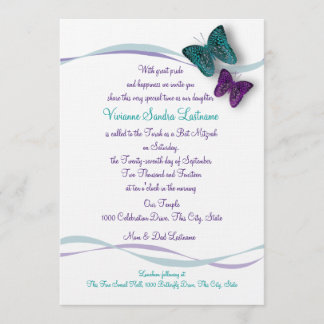 Invitación Butterfly Bat Mitzvah