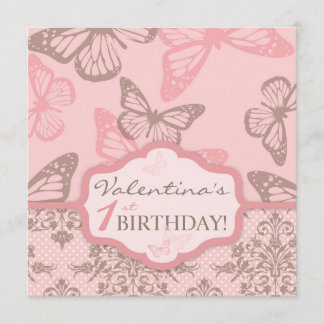 Invitación Butterfly besa invitacita de cumpleaños Petal2