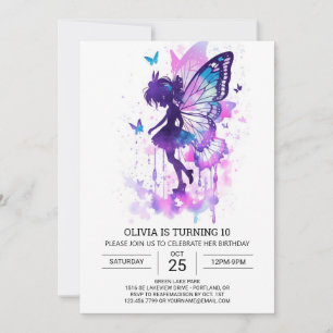 Invitación Butterfly besa la historia de hadas cumpleaños