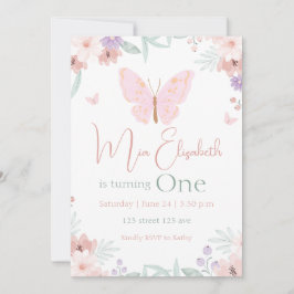 Invitación Butterfly Birthday